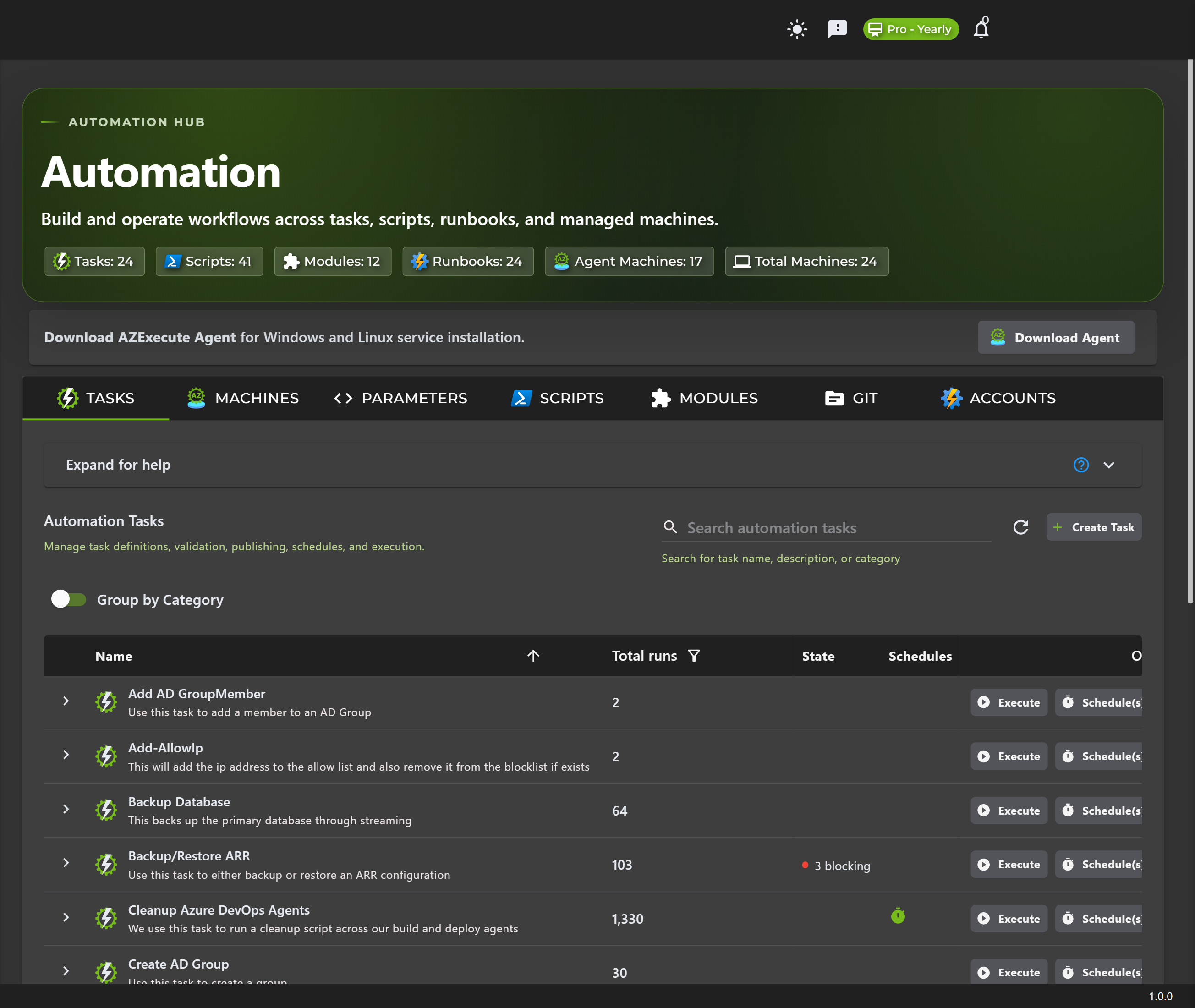 Automation Tasks Overview