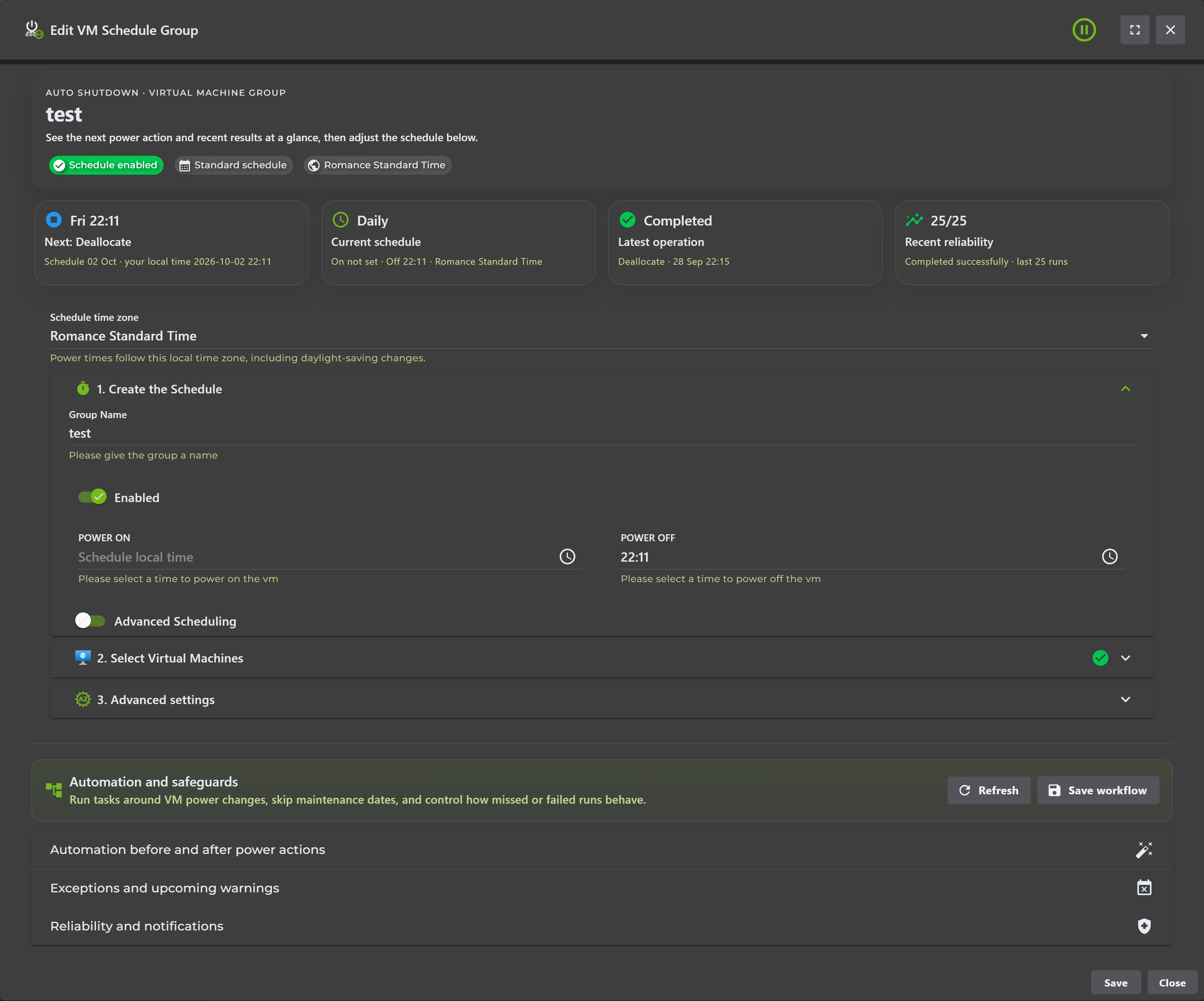 Enable Schedule