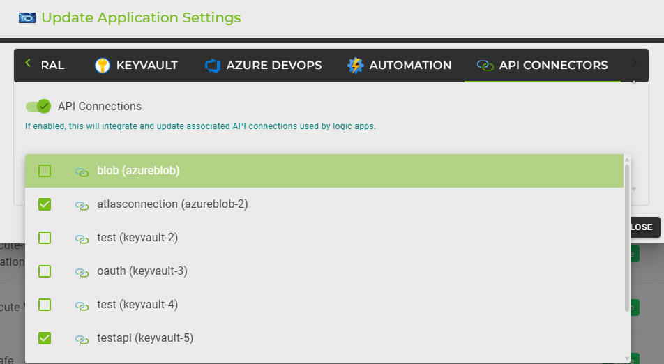 API Connectors Settings