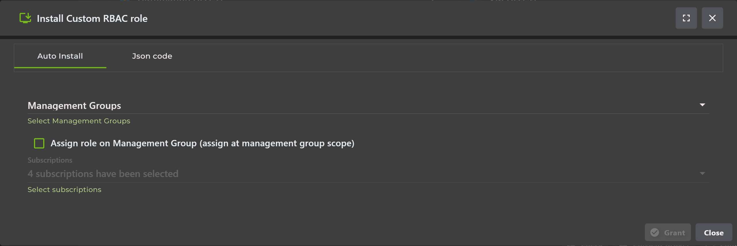 Install Custom RBAC role