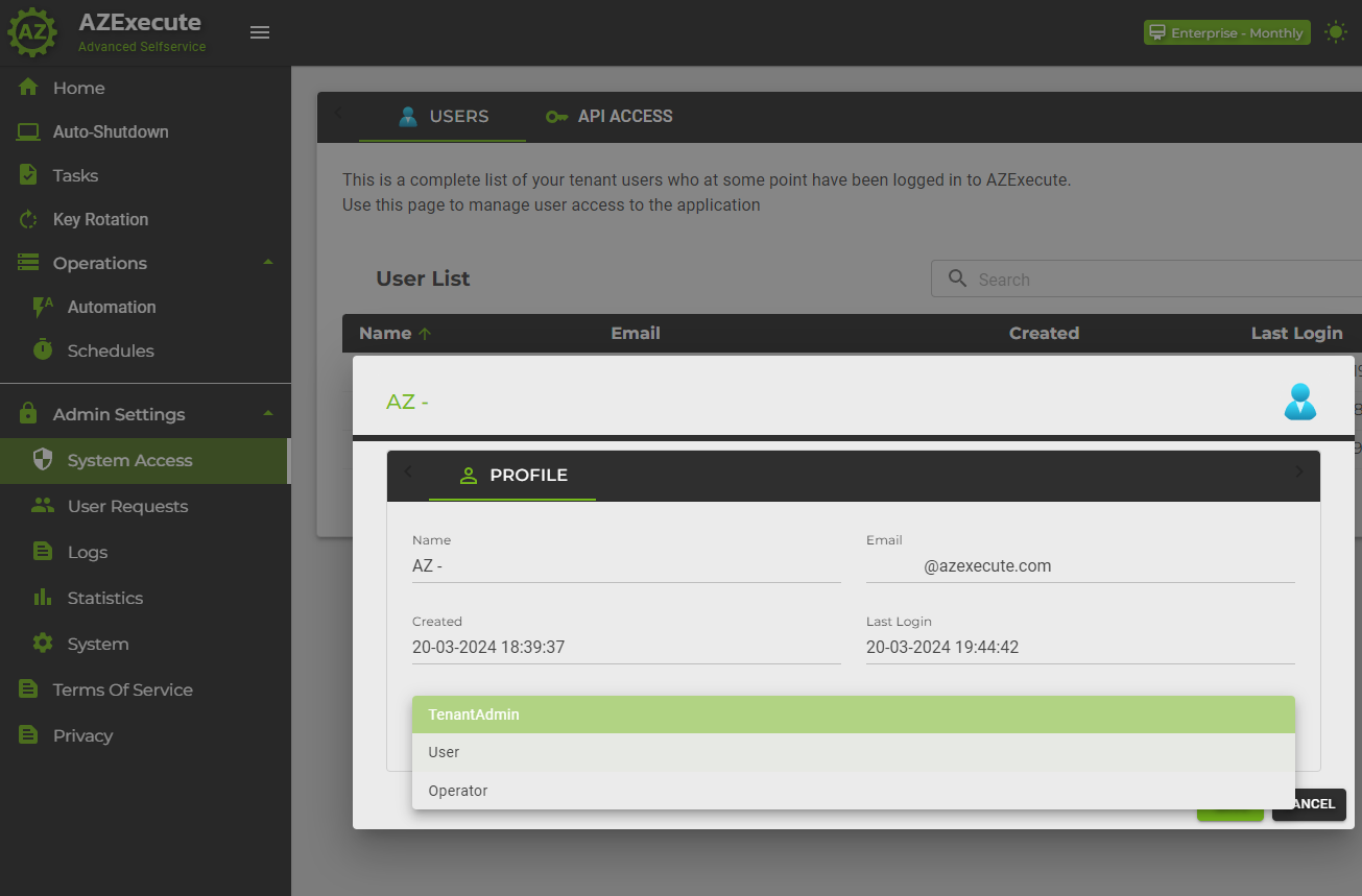 System Access Management