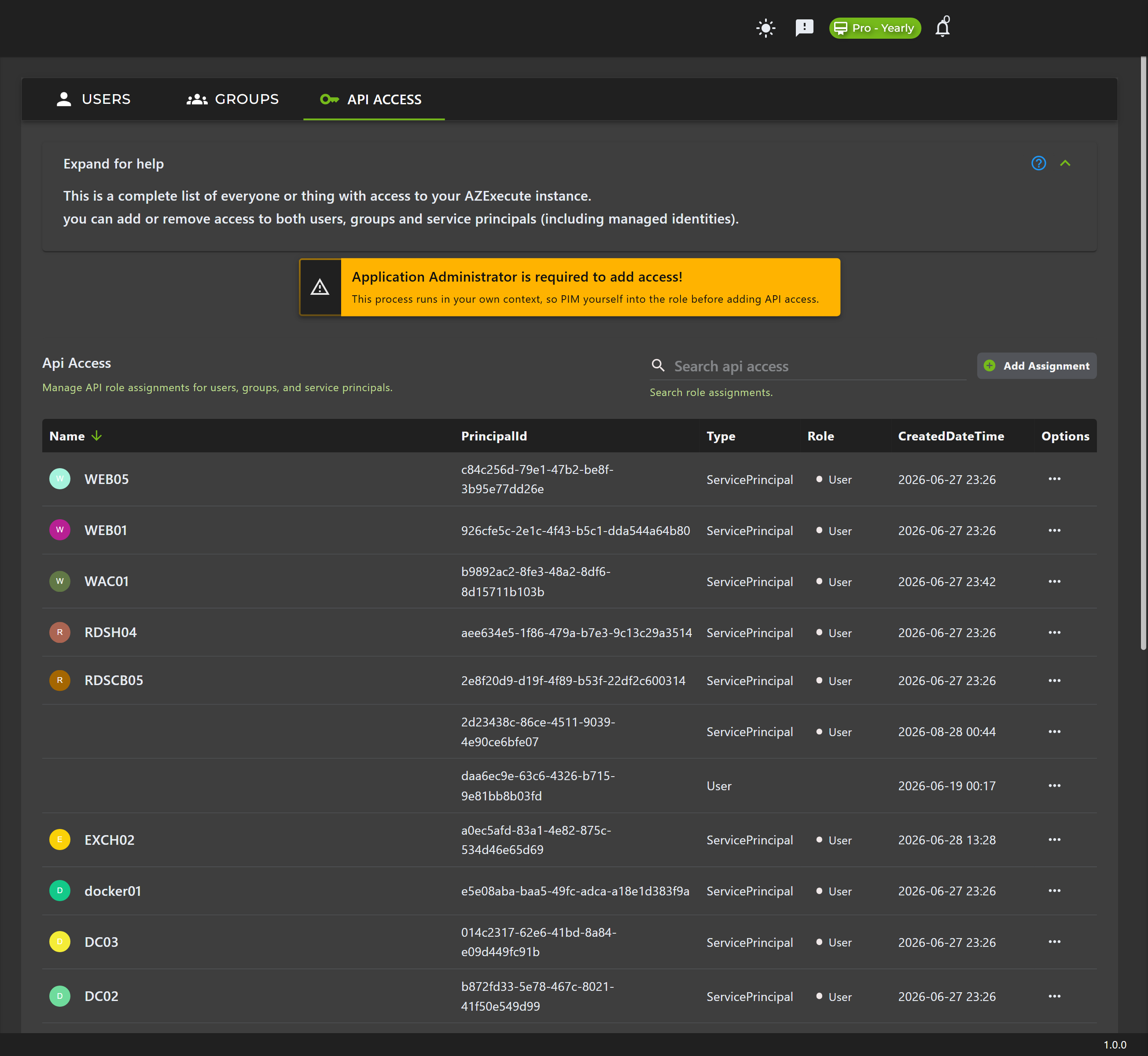 Api Access Roles